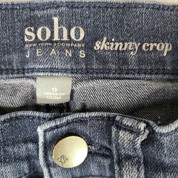 NY&C Soho Skinny Crop Jeans Women's Size 0 (28x20) Low Rise Denim - Picture 3 of 10
